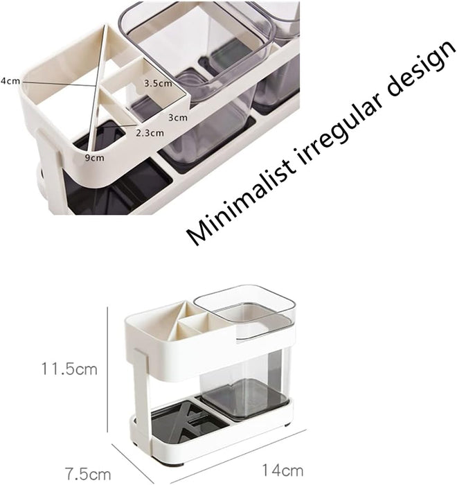Toothbrush Holder Electric Tooth Brush Toothpaste Holder Bathroom Set Restroom Vanity Large Capacity Tooth Paste Accessories Storage Decor Cups Holder for Family Apartment（Contains 1 Cups）